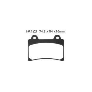 Darmowy zwrot Klocki hamulcowe EBC FA123V 74.8 x 54 x 10mm NA PRZÓD