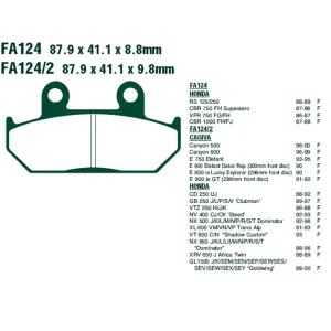 Tylko do końca tygodnia Klocki hamulcowe EBC FA124/2 87.9 x 41.1 x 9.8mm NA PRZÓD