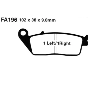 Klocki hamulcowe EBC FA196HH 102 x 38 x 9.8mm NA TYŁ Łatwy zwrot