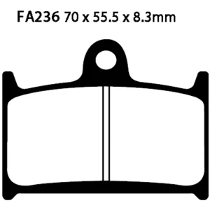 Klocki hamulcowe EBC FA236HH 70 x 55.5 x 8.3mm NA PRZÓD Obniżka ceny