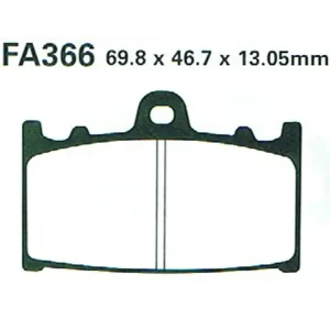 Klocki hamulcowe EBC FA366V 69.8 x 46.7 x 13.05mm NA TYŁ Obniżka ceny