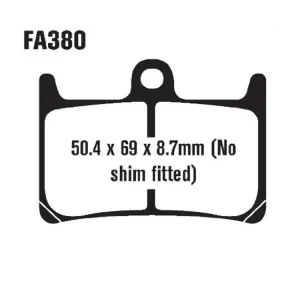 Ekspresowa dostawa Klocki hamulcowe EBC FA380HH 50.4 x 69 x 8.7mm NA PRZÓD