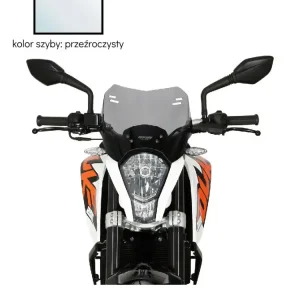 Wyjątkowa oferta Szyba motocyklowa MRA Spoiler "S" KTM Duke 125/ 200/ 250/ 390 (-16) przeźroczysta