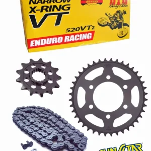 YAMAHA WR 250F [07-14]/ YZ 250F [10-15] zestaw napędowy DID520 VT2 ENDURO RACING X-RING (łańcuch X-ring wąski, superwzmoniony) zębatki SUNSTAR Okazja