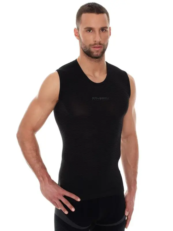 Koszulka unisex Brubeck Base Layer bez rękawów czarna Ograniczona ilość