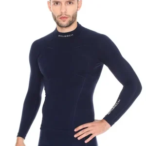 Bluza męska BRUBECK EXTREME WOOL z długim rękawem granatowa Bezpieczna płatność
