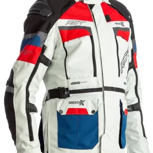 Kurtka motocyklowa tekstylna Rst Pro Series Adventure-X CE biało-czerwono-niebieska Kup teraz
