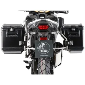 Bestseller Zestaw: kufry boczne + stelaże Hepco&Becker Xplorer Cutout do Honda CRF 1100 L Africa Twin Adventure Sports (20-23) (kufry czarne, stelaż srebrny)