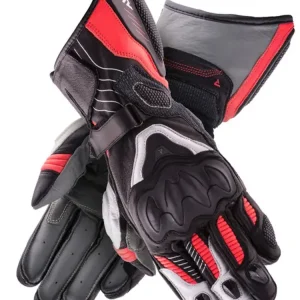 Rękawice motocyklowe damskie Rebelhorn Rebel czarno-fluo czerwone Rabat
