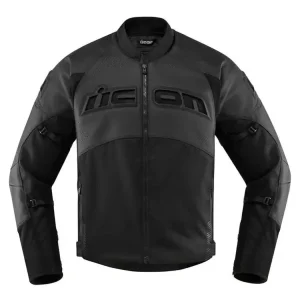 Kurtka motocyklowa skórzana Icon Contra 2 perforowana czarna Oferta limitowana