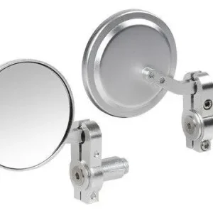Łatwy zwrot Lusterka aluminiowe Lampa Dernier mocowane na kierownicy, srebrne [para]