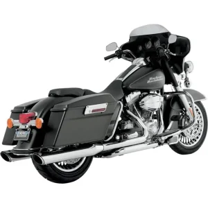 Tłumiki (Slip-On) Vance & Hines Twin Slash Round chrom do Harley Davidson FLHT/FLHTK/FLHX/FLHR/FLTRX/FLTRU/FLTRK (rocznik 99-16) Nowość
