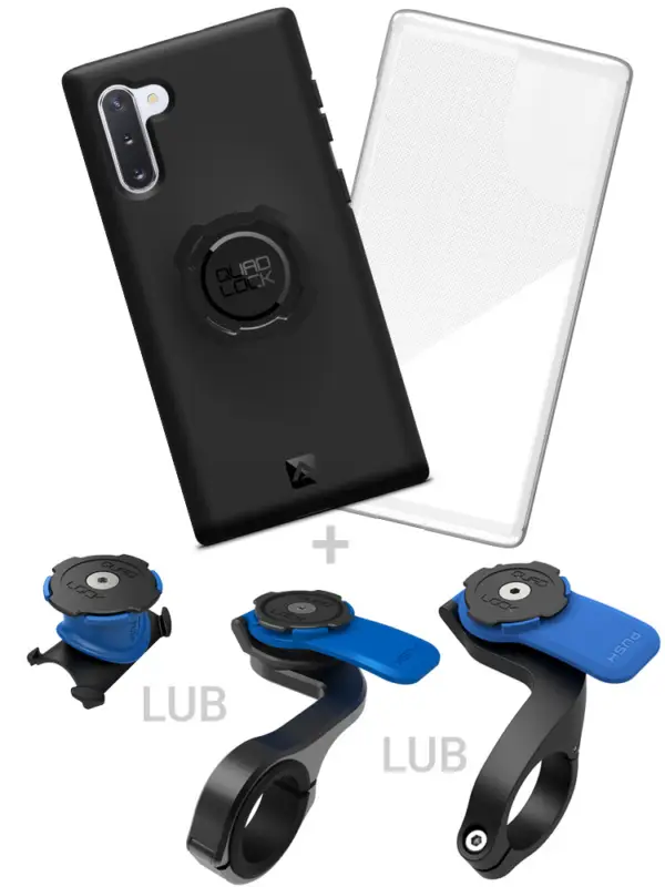 Etui na telefon Samsung Galaxy Note10, pokrowiec przeciwdeszczowy oraz mocowanie rowerowe Quad Lock Nie przegap