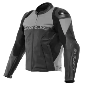 Kurtka motocyklowa skórzana Dainese Racing 4 perforowana czarno-szara Zniżka