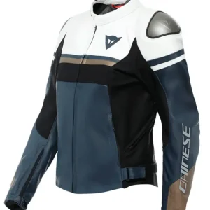 Cena promocyjna Kurtka motocyklowa damska skórzana Dainese Rapida niebiesko-czarno-biała