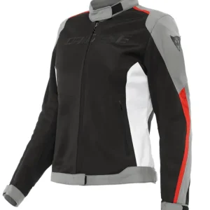 Kurtka motocyklowa damska tekstylna Dainese Hydraflux 2 Air D-Dry czarno-szaro-czerwona Szybka dostawa