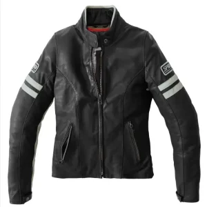 Do wyczerpania zapasów Kurtka motocyklowa skórzana damska Spidi Vintage Lady czarno-biała
