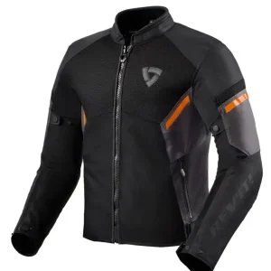 Kurtka motocyklowa tekstylna REV’IT! GT-R Air 3 czarno-fluo pomarańczowa Bezpieczna płatność