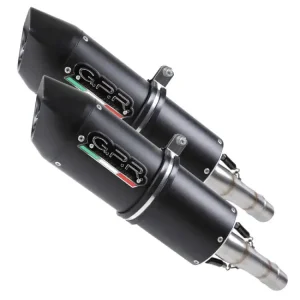 Zniżka Podwójny Tłumik G.P.R Furore Nero [Slip-On, Black Aluminium] - Aprilia Tuono R 1000 Factory [06-10]