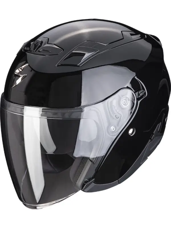 Kask otwarty Scorpion Exo-230 Solid czarny połysk Hit sprzedaży