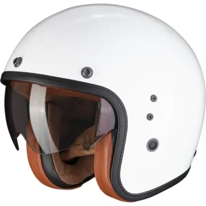 Zniżka Kask otwarty Scorpion Belfast Evo Luxe biały połysk