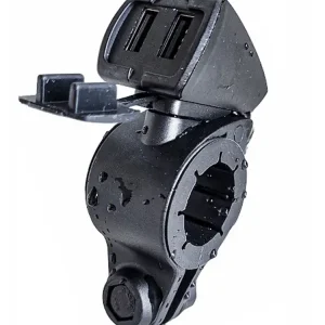 Podwójna, wodoodporna ładowarka USB Lampa Usb-Fix Trek z mocowaniem do kierownicy motocykla [szybkie ładowanie; 5400 mA; 12/24 V] Oferta czasowa