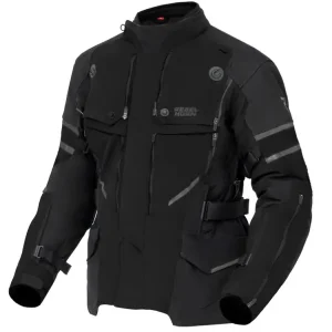 Kurtka motocyklowa tekstylna Rebelhorn Range czarna Bezpieczne zakupy