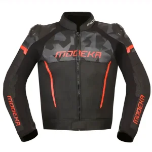 Zamów teraz Kurtka motocyklowa skórzana Modeka Valyant czarno-czerwona