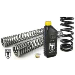 Do wyczerpania zapasów Zestaw sprężyn progresywnych przedniego zawieszenia widelca i amortyzatora Touratech Black-T do Triumph Bonneville T100 (01-15)