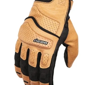Oferta limitowana Rękawice motocyklowe damskie Icon Superduty 3 brązowe