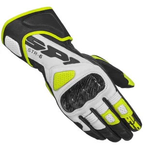 Niska cena Rękawice motocyklowe Spidi STR-6 czarno-biało-żółte