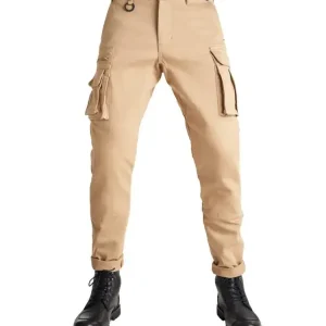 Jeansy motocyklowe Pando Moto Desert Cargo brązowe Cena promocyjna