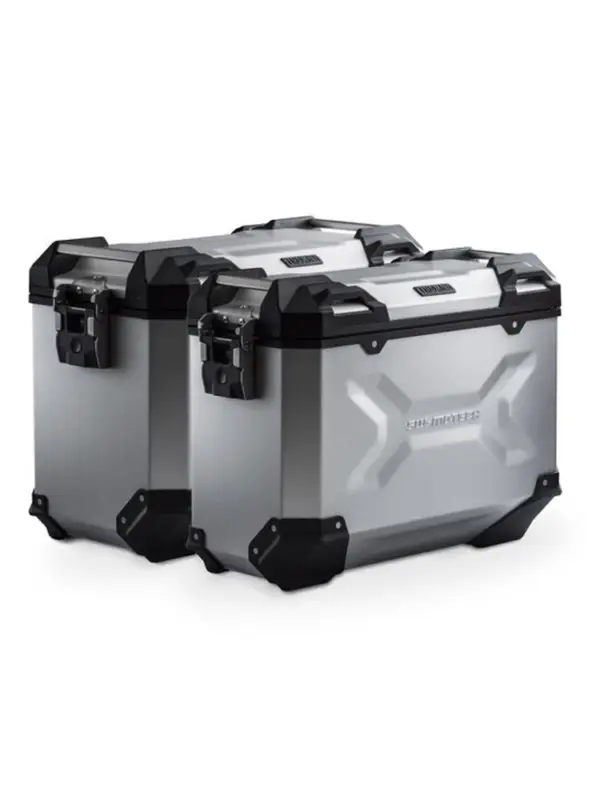 Zestaw: kufry boczne TRAX ADV + stelaże PRO 45/37 L Sw-Motech Husqvarna Norden 901 HQV N (21-), Norden 901 Expedition (23-) (pojemność 37 i 45 L) srebrne Ostatnie sztuki