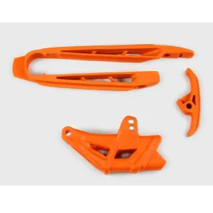 Komplet ślizg+prowadnica łańcucha UFO do KTM SX 125/250, XS-F 250/450 (07-10), SX 144/150, EXC 125/200/250/300, EXC-F 450 (08-10) pomarańczowy Zniżka