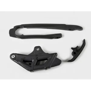 Komplet ślizg+prowadnica łańcucha UFO do KTM EXC 125/200/250/300, EXC-F 350/450 (12-), EXC-F 500 (14-) czarny Rabat