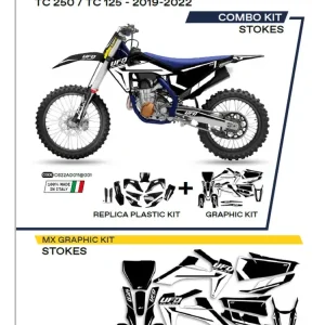 Komplet plastików i naklejek UFO Stokes do Husqvarny TC 125/250 (19-22), FC 250/350/450 (19-22) czarny Niska cena