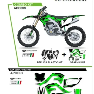 Taniej Komplet plastików i naklejek UFO Apodis do Kawasaki KXF 250 (21-), KXF 450 (19-) czarny
