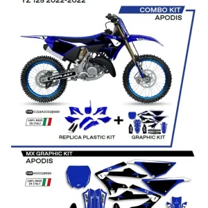 Promocja Komplet plastików i naklejek UFO Apodis do Yamahy YZ 125/250 (22-) biało-niebieski