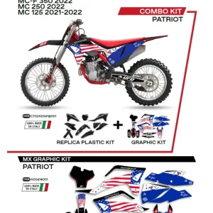 Komplet plastików i naklejek UFO Patriot do Gas Gas MC 125 (21-), MC 250 (22-),MCF 250/350/450 (21-) czarny Do wyczerpania zapasów