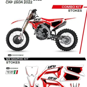 Komplet naklejek UFO Stokes do Hondy CRF 250R (22-), CRF 450R (21-) czarny Szybka wysyłka
