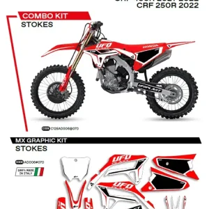 Premium Komplet naklejek UFO Stokes do Hondy CRF 250R (22-), CRF 450R (21-) czerwony