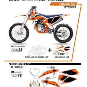 Super okazja Komplet plastików i naklejek UFO Stokes do KTM SX/SXF 125/150/250/350/450 (19-) biały