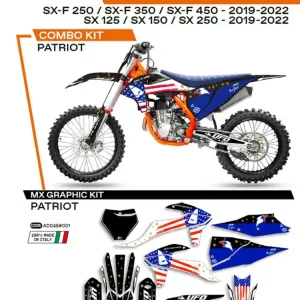 Komplet naklejek UFO Patriot do KTM SX/SXF 125/150/250/350/450 (19-) czarny Oferta czasowa