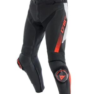 Spodnie motocyklowe skórzane Dainese Super Speed [wersja perforowana] czarno-biało-czerwone Szybka wysyłka