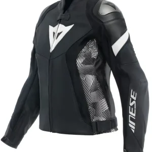 Kurtka motocyklowa damska skórzana Dainese Avro 5 czarno-biała Promocja