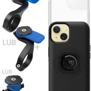 Obniżka ceny Zestaw rowerowy: etui MAG na telefon iPhone 15 (magnetyczne), wodoodporny pokrowiec MAG oraz mocowanie Quad Lock