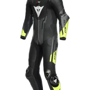 Kombinezon motocyklowy jednoczęściowy Dainese Misano 3 D-Air [z poduszką powietrzną] [wersja perforowana] czarno-szaro-żółty Promocja