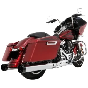 Tłumiki motocyklowe Rinehart Racing 4,5" DBX45 do modeli Harleya Davidsona Touring chromowane/czarne Szybka wysyłka