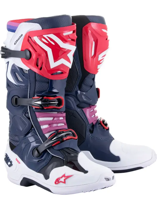 Wyjątkowa oferta Buty enduro Alpinestars MX Tech 10 Supervented niebieskio-czerwone
