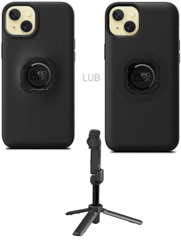 Zestaw: etui na telefon iPhone 15 Plus + statyw/ selfie stick Quad Lock Tani
